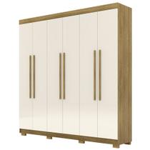 Guarda Roupa Casal 218cm 6 Portas Bolty Nature/Champanhe V02 - Mpozenato Guarda Roupa Casal 218cm 6 Portas Bolty Nature/Champanhe V02 - Mpozenato