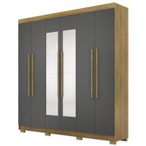 Guarda Roupa Casal 218cm Com Espelho Bolty Nature/Alasca V02 - Mpozenato Guarda Roupa Casal 218cm Com Espelho Bolty Nature/Alasca V02 - Mpozenato