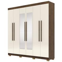 Guarda Roupa Casal 218cm Com Espelho Elegance Imbuia/Champanhe - Vila Rica Guarda Roupa Casal 218cm Com Espelho Elegance Imbuia/Champanhe - Vila Rica