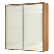 Guarda Roupa Casal 223cm 2 Portas de Correr 100% MDF TW602 Freijó/Off White - Dalla Costa