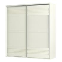 Guarda Roupa Casal 223cm 2 Portas de Correr 100% MDF TW602 Off White - Dalla Costa