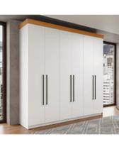 Guarda Roupa Casal 2,25m x 2,2m 6 Portas 2 Gavetas 100% MDF - Móveis Primavera Q