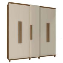 Guarda Roupa Casal 228cm 5 Portas Munique RV Móveis Cinamomo/Off White Guarda Roupa Casal 228cm 5 Portas Munique RV Móveis Cinamomo/Off White
