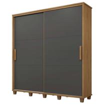 Guarda Roupa Casal 228cm Portas de Correr Monte Carlo RV Móveis Cinamomo/Grafite Guarda Roupa Casal 228cm Portas de Correr Monte Carlo RV Móveis Cinamomo/Grafite