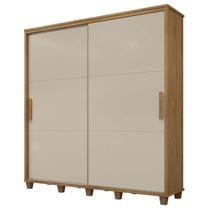Guarda Roupa Casal 228cm Portas de Correr Monte Carlo RV Móveis Cinamomo/Off White Guarda Roupa Casal 228cm Portas de Correr Monte Carlo RV Móveis Cinamomo/Off White