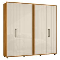 Guarda Roupa Casal 250cm Com 6 Portas Vibe Off/Cinamomo Z10 - Mpozenato