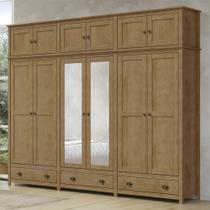 Guarda Roupa Casal 261cm Com Espelho Lázio Freijó F07 - Mpozenato