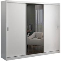 Guarda Roupa Casal 264cm 3 Portas de Correr 1 Espelho Winter F04 Branco - Mpozenato Guarda Roupa Casal 264cm 3 Portas de Correr 1 Espelho Winter F04 Branco - Mpozenato