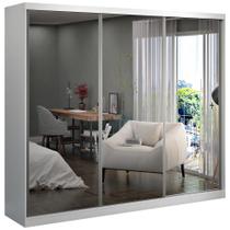 Guarda Roupa Casal 264cm 3 Portas de Correr 3 Espelhos Winter F04 Branco - Mpozenato Guarda Roupa Casal 264cm 3 Portas de Correr 3 Espelhos Winter F04 Branco - Mpozenato
