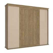 Guarda-roupa Casal 265cm 4 Portas de Correr 4 Gavetas Sliding Kappesberg - Nogueira/Macadâmia