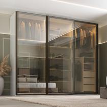 Guarda Roupa Casal 2,73m 3 Portas de Correr Reflecta c/ LED Guarda Roupa Casal 2,73m 3 Portas de Correr Reflecta c/ LED