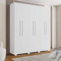Guarda Roupa Casal 2m 6 Portas 4 Gavetas Porto Bello Branco - Rud Rack Guarda Roupa Casal 2m 6 Portas 4 Gavetas Porto Bello Branco - Rud Rack