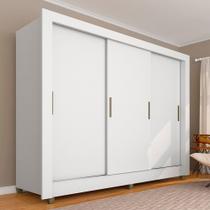 Guarda Roupa Casal 3 Portas 1 Gavetas Alice Branco - A Móveis Arapongas
