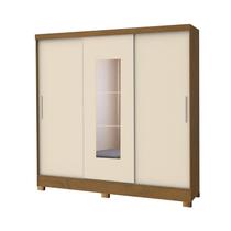 Guarda Roupa Casal 3 Portas 4 Gaveta Noce Perola Com Espelho Guarda Roupa Casal 3 Portas 4 Gaveta Noce Perola Com Espelho