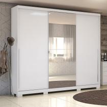 Guarda-Roupa Casal 3 Portas 4 Gavetas B573a Branco Brilho - Kappesberg