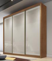 Guarda Roupa Casal 3 Portas 4 Gavetas - Diamond-Cumaru off white - Móveis Novo Horizonte