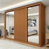 Guarda-Roupa Casal 3 Portas 6 Gavetas com Espelho MDF 274cm Ollie Yescasa Marrom Amêndoa Clean/Off White Guarda-Roupa Casal 3 Portas 6 Gavetas com Espelho MDF 274cm Ollie Yescasa Marrom Amêndoa Clean/Off White