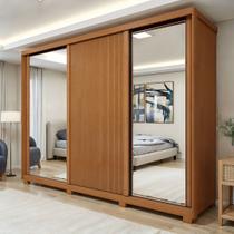 Guarda-Roupa Casal 3 Portas 6 Gavetas com Pés MDF 274cm Ollie Yescasa Marrom Amêndoa Clean/Off White Guarda-Roupa Casal 3 Portas 6 Gavetas com Pés MDF 274cm Ollie Yescasa Marrom Amêndoa Clean/Off White