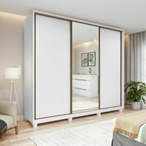 Guarda-roupa Casal 3 Portas 6 Gavetas Vitta 2,70 Glass
