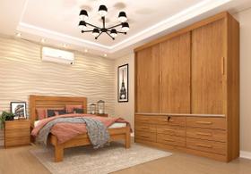 Guarda Roupa Casal 3 Portas 9 Gavetas - Chicago-Cinamomo - Tcil Móveis Guarda Roupa Casal 3 Portas 9 Gavetas - Chicago-Cinamomo - Tcil Móveis