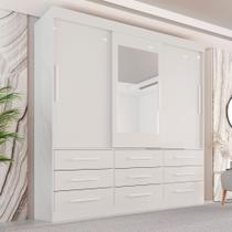 Guarda-Roupa Casal 3 Portas 9 Gavetas com Espelho Luana Guarda-Roupa Casal 3 Portas 9 Gavetas com Espelho Luana