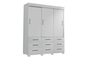 Guarda Roupa Casal 3 Portas 9 Gavetas Itapema Plus Branco - Rud Rack