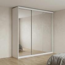 Guarda-Roupa Casal 3 Portas com Espelho 100% MDF Geneve Branco Guarda-Roupa Casal 3 Portas com Espelho 100% MDF Geneve Branco