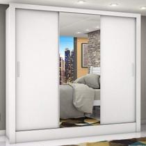 Guarda-Roupa Casal 3 Portas com Espelho Porto Plus Espresso Móveis Branco