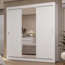 Guarda-roupa Casal 3 Portas Correr Espelho 2 Gavetas Branco Guarda-roupa Casal 3 Portas Correr Espelho 2 Gavetas Branco