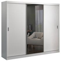 Guarda Roupa Casal 3 Portas de Correr 1 Espelho Winter F04 Branco - Mpozenato Guarda Roupa Casal 3 Portas de Correr 1 Espelho Winter F04 Branco - Mpozenato