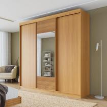 Guarda-roupa Casal 3 Portas de Correr 1 Porta com Espelho Samambaia Cabecasa Madeiramadeira Carvalho