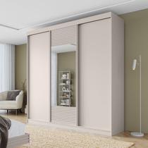 Guarda Roupa Casal 3 Portas de Correr 1 Porta com Espelho Samambaia CabeCasa MadeiraOriginals