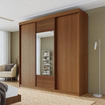 Guarda Roupa Casal 3 Portas de Correr 1 Porta com Espelho Samambaia CabeCasa MadeiraOriginals