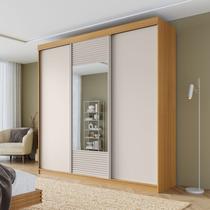 Guarda-roupa Casal 3 Portas de Correr 1 Porta com Espelho Samambaia CabeCasa MadeiraOriginals