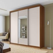 Guarda-roupa Casal 3 Portas de Correr 1 Porta com Espelho Samambaia CabeCasa MadeiraOriginals