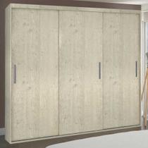 Guarda-roupa casal 3 portas de correr 100% mdf 1973 marfim areia - foscarini