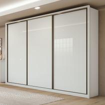 Guarda Roupa Casal 3 Portas de Correr 6 Gavetas 270,5cm 100% MDF Spazio Yescasa Branco