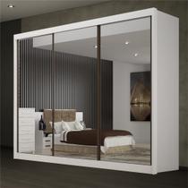 Guarda Roupa Casal 3 Portas de Correr 6 Gavetas com Espelho 100% MDF São Paulo Gold Guarda Roupa Casal 3 Portas de Correr 6 Gavetas com Espelho 100% MDF São Paulo Gold