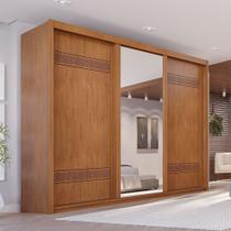 Guarda Roupa Casal 3 Portas de Correr 6 Gavetas Palissy Frisado com Espelho 100% MDF Marrom/Rubi Guarda Roupa Casal 3 Portas de Correr 6 Gavetas Palissy Frisado com Espelho 100% MDF Marrom/Rubi