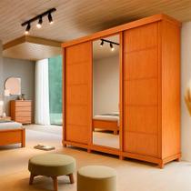 Guarda Roupa Casal 3 Portas de Correr Bianchi Capri Nature