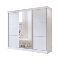 Guarda-Roupa Casal 3 Portas de Correr com Espelho 100 % MDF Cristal