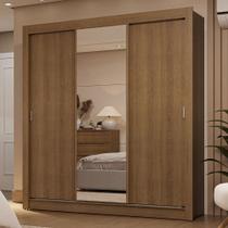 Guarda-Roupa Casal 3 Portas de Correr com Espelho 2 Gavetas Rustic Sublime Madesa