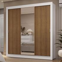 Guarda-Roupa Casal 3 Portas de Correr com Espelho 2 Gavetas Sublime Madesa