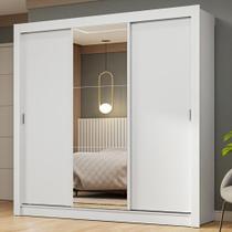 Guarda-Roupa Casal 3 Portas de Correr com Espelho Branco Nobre Madesa