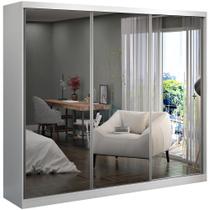 Guarda Roupa Casal 3 Portas de Correr com Espelho Winter F04 Branco - Mpozenato Guarda Roupa Casal 3 Portas de Correr com Espelho Winter F04 Branco - Mpozenato