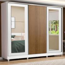 Guarda-roupa Casal 3 Portas de Correr com Espelhos com Pés Guarda-roupa Casal 3 Portas de Correr com Espelhos com Pés