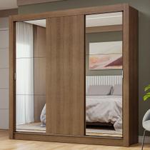 Guarda-Roupa Casal 3 Portas de Correr com Espelhos Rustic Nobre Madesa