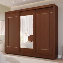 Guarda-roupa Casal 3 Portas de Correr com Pés e Espelhos 269cm 100% Mdf Olinda Espresso Móveis Guarda-roupa Casal 3 Portas de Correr com Pés e Espelhos 269cm 100% Mdf Olinda Espresso Móveis
