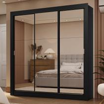 Guarda-Roupa Casal 3 Portas de Correr de Espelho 2 Gavetas Sublime Madesa