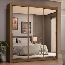 Guarda-Roupa Casal 3 Portas de Correr de Espelho 4 Gavetas Rustic Sublime Plus Madesa